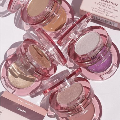 Wander Beauty Double Date Eye Shadow Duo - Wink/BAE (0.04oz x 2) Satin Shimmer, Purple & Plum