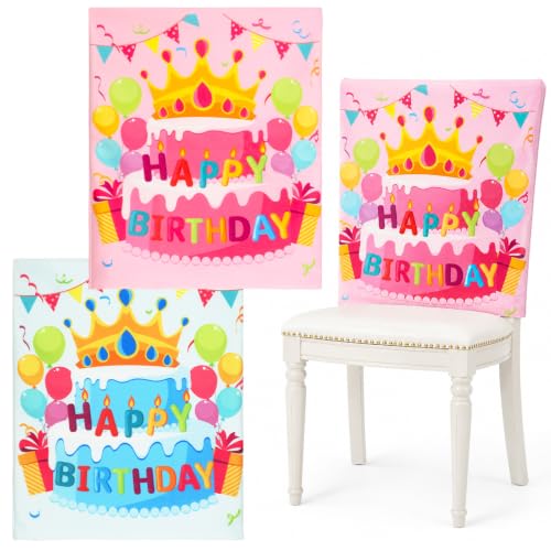 Happy Birthday Chair Covers Set - 2 Pcs Colorful Classroom Decor