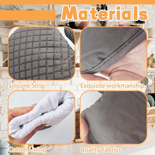 Heat Resistant Oven Mitts & Pot Holders Set - 4 Pcs, 500°F