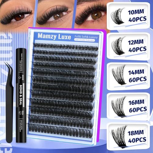 MAMZY LUXE Eyelash Clusters Kit - 240PCS 10-18MM D Curl