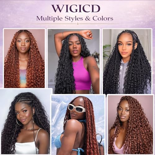 WIGICD 20-Inch Deep Wave Bulk Braiding Hair for Boho Knotless Braids