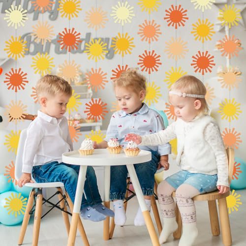 Duraaamo 8-Pack Boho Sun Banner Garland for Baby Showers & Parties