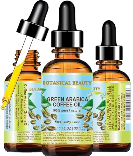 Green Arabica Coffee Oil 100% Pure - Anti-Aging Oil for Face, Hair, Skin (1 Fl Oz)