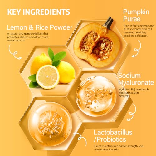 RIHAKO Pumpkin Enzyme Exfoliating Face Mask for Brightening Skin