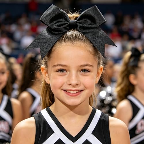 16-Pack 6-Inch Cheer Bows with Alligator Clips - Handmade Hair Accessories for Girls