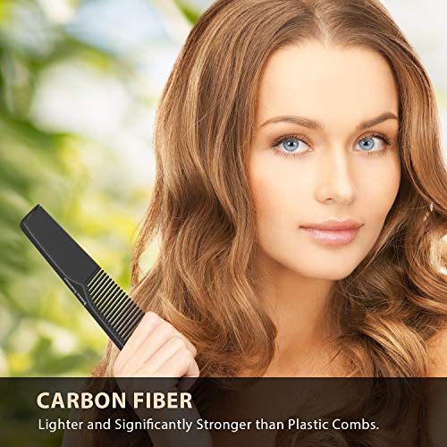Bardeau Essentials 7-Inch Carbon Fiber Anti-Static Heat-Resistant Hair Comb (Pack of 1)