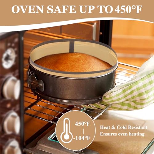 Silicone Baking Mat Set for Springform Pans - 3 Sizes & Brush