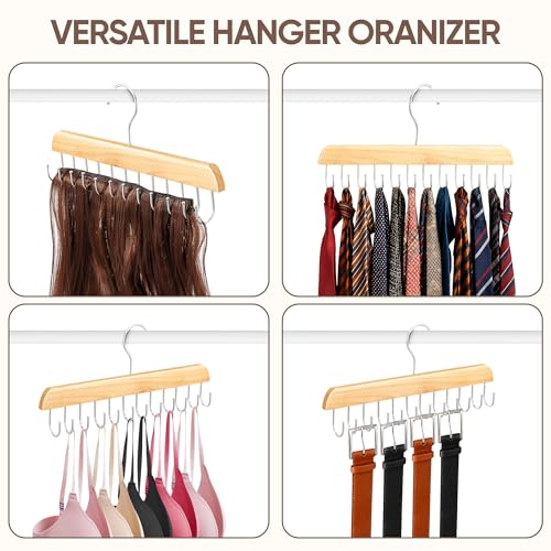 Wood Hair Extension Holder Hanger 2 Pack - Tangle-Free Storage Organizer