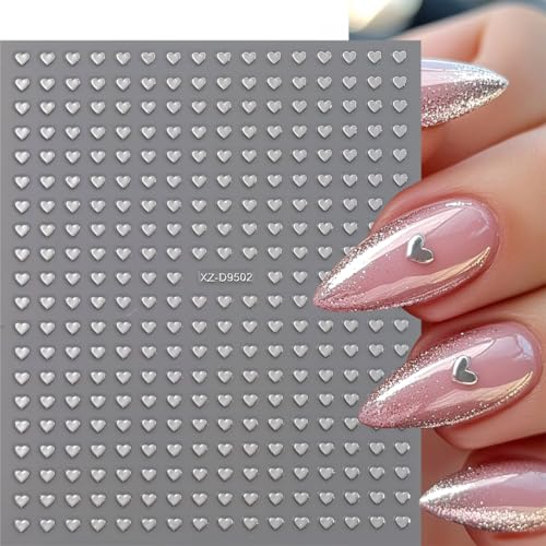 Winter Holiday Heart Nail Stickers Set 8 Sheets Romantic Valentines Manicure Decoration