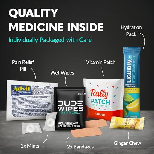 Men's Hangover Recovery Kit - 9 Piece Party Essentials