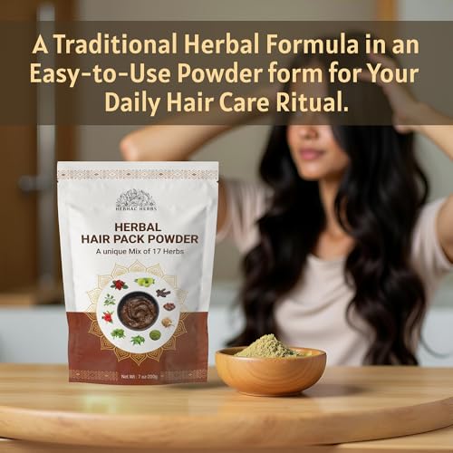 Hebhac Herbs 17-Herb Hair Growth Powder - Natural Hair Care Mask (7 oz)
