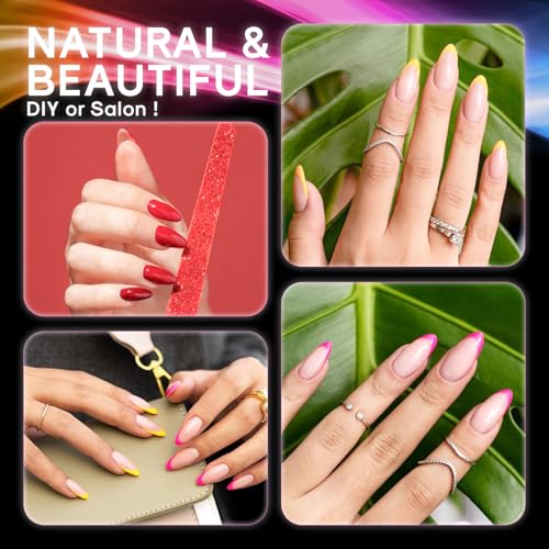 Full Stiletto Nail Tips Kit - 240 Pieces, 15 Sizes, Short & Wide, Includes Heart Stickers (INENK, Variant: Full Stiletto 240)