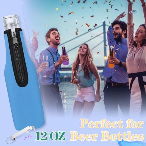 Wegitcs Neoprene Beer Bottle Cooler Sleeve - 12oz Insulated Holder, 6 Pack