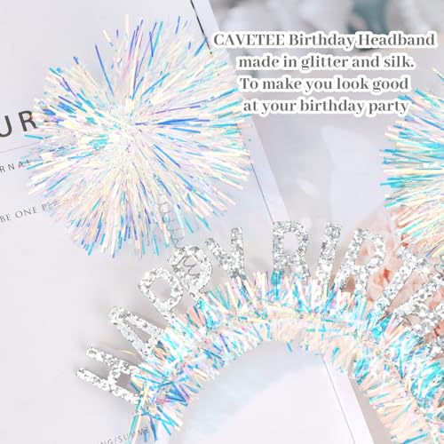 CAVETEE Happy Birthday Crown & Tiara Set for Women & Girls