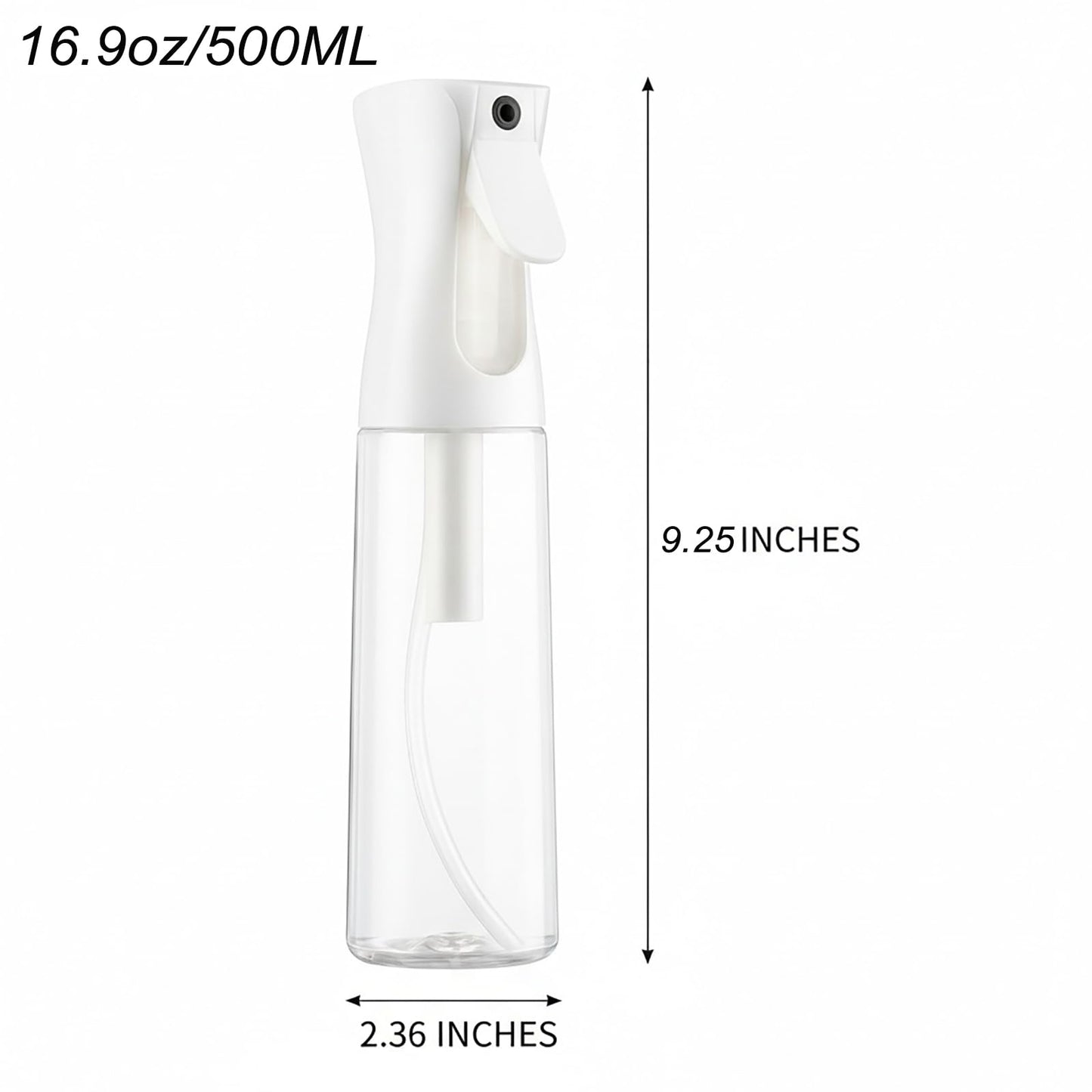 10 Packs 17Oz/500ML Spray Bottle For Hair – Ultra Fine Mist Sprayer, Continuous Mister Spray Bottle for Hairstyling, Cleaning, Plants, Pets, Barbers, Salons, Essential Oil Scents (Clear-17OZ)