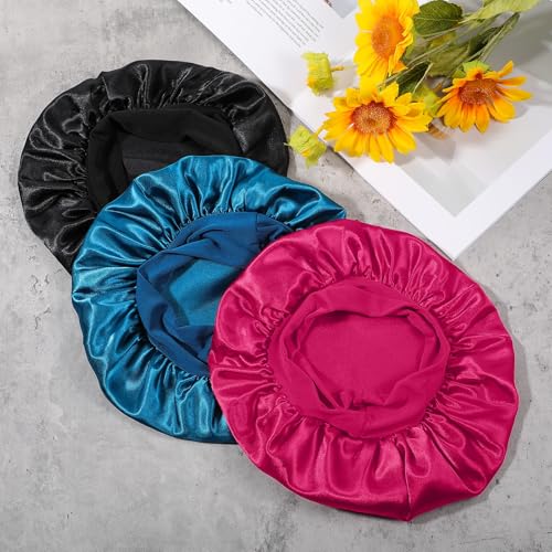 3-Pack Satin Bonnets for Kids - Soft Sleep Caps for Girls & Boys