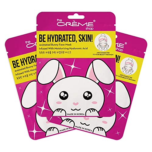 The Crème Shop Animal Sheet Mask - Hydrating Bunny Face Mask (3 Pack)
