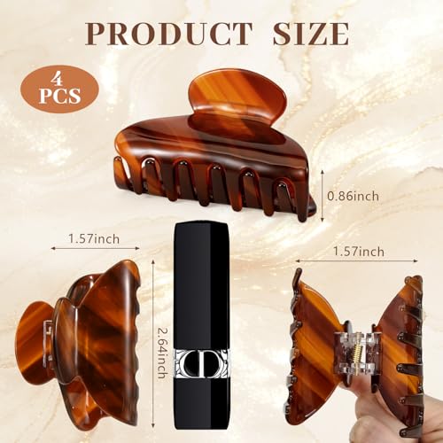 Multi Color 4 Pack Hair Clips for Women - Stylish Claw Clips