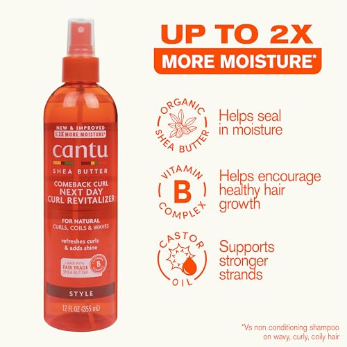 Cantu Comeback Curl Revitalizer Spray with Shea Butter - 12 fl oz (Pack of 3)