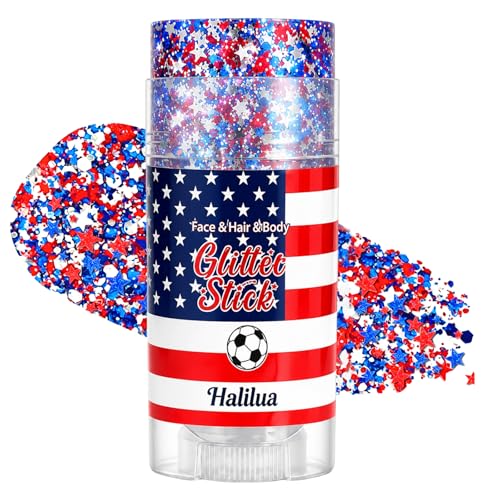 Patriotic Red White and Blue Glitter Stick for 4th of July