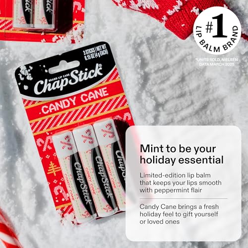 ChapStick Holiday Lip Balm Variety Pack - Candy Cane, Sips & Snuggles, Toasty Treats, 9 Sticks