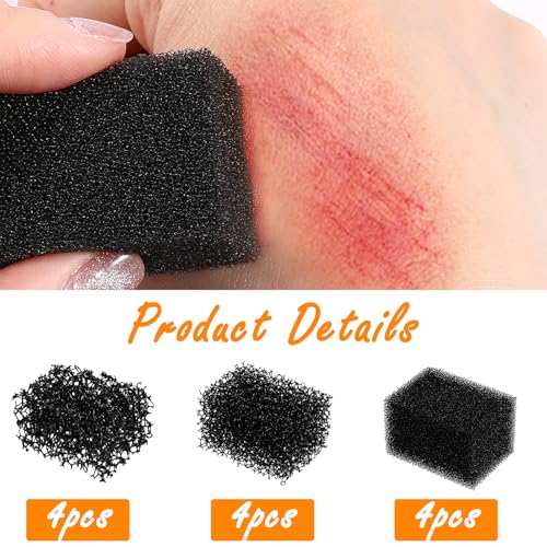 Aysatogc 12-Pack Stipple Sponges for SFX Makeup & Textures