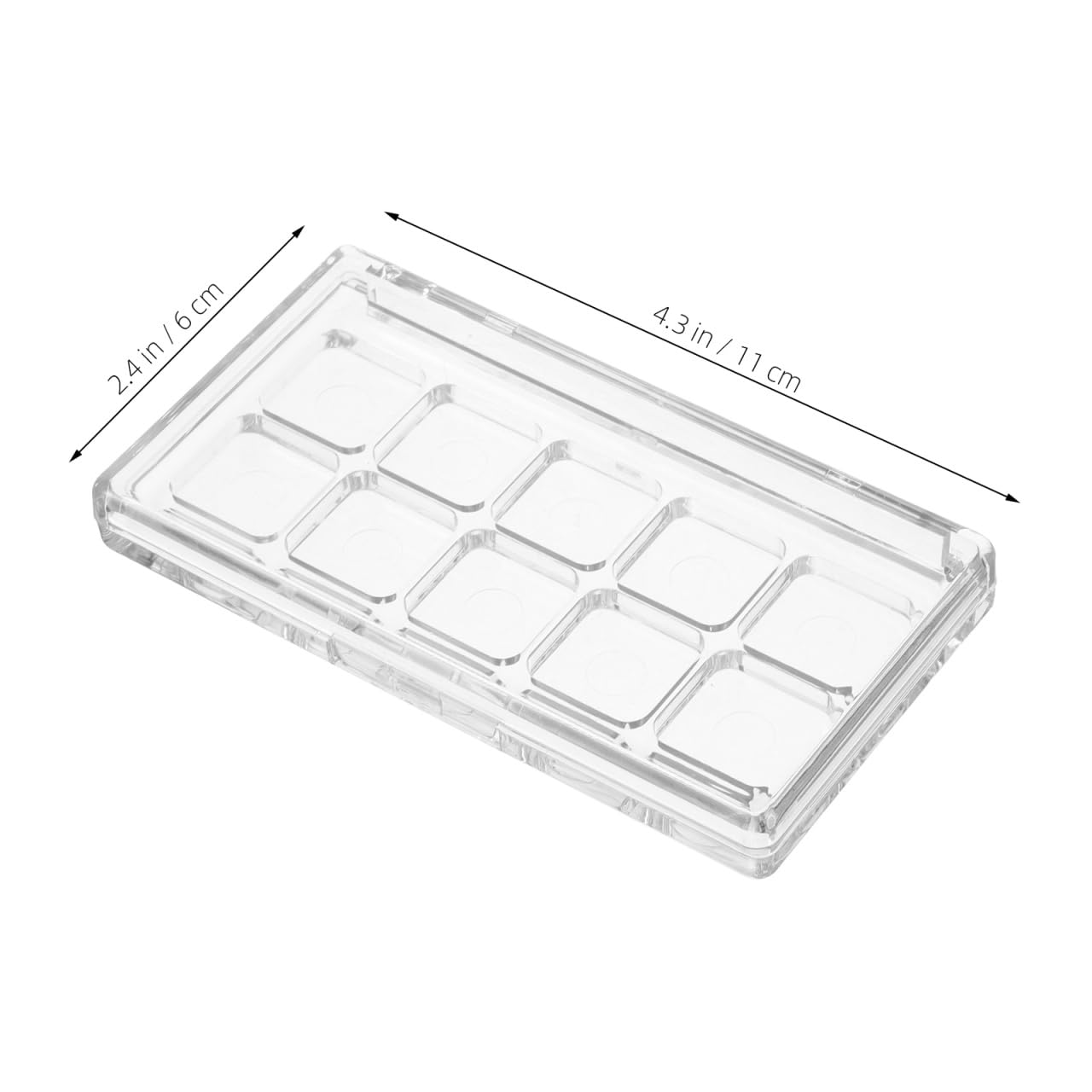 HONMEET Clear Empty Makeup Palette Refillable Makeup Depotting Container with Divided Compartments Transparent Cosmetic Storage Box for Eyeshadow Blush Lipstick Travel Use 4.33 X 2.36 X 0.55 in