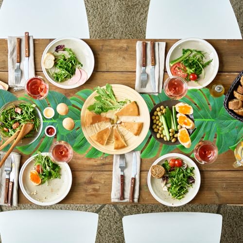 Artificial Palm Leaves Table Runners - 72 Inch, Set of 2 for Tropical Events