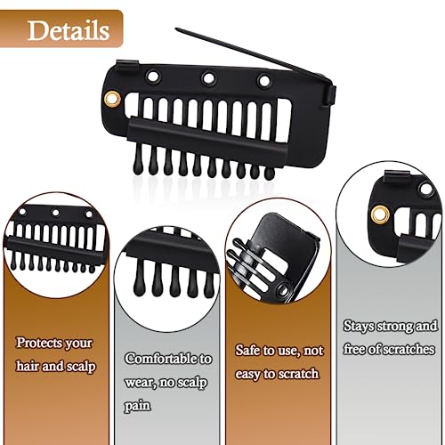 Off-White Vodolo Chunni Clips with Safety Pins - 16 Pack for Women Hair & Dupatta