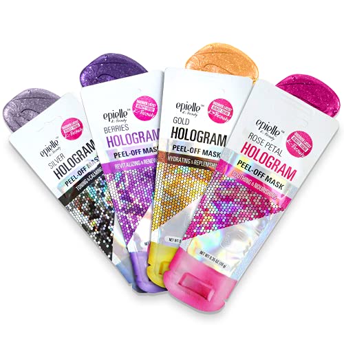 Epielle Hologram Glitter Peel-Off Face Masks - 8-Pack Variety Set