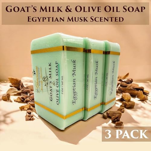 The Grecian Soap Company Goat Milk & Olive Oil Soap Bar, Egyptian Musk 3-Pack