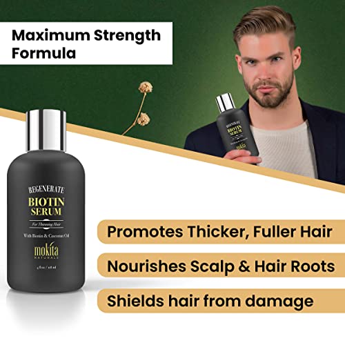 Mokita Naturals Biotin Hair Growth Serum - Lightweight Scalp Treatment, 4oz
