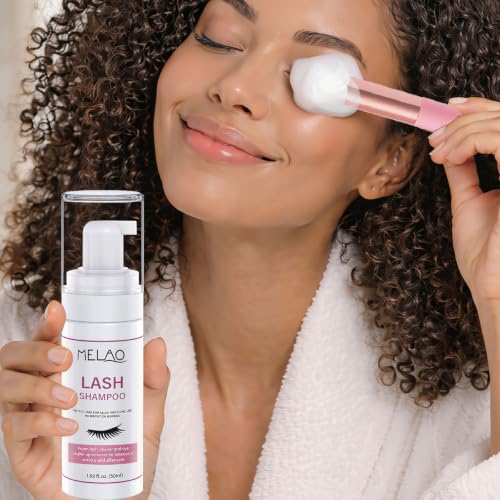 Vemofoper 1.69 Fl Oz Lash Extension & Natural Lash Foaming Cleanser, Oil & Paraben Free