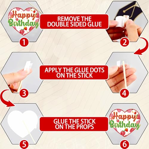 Strawberry Birthday Party Photo Booth Props Kit - 16 Designs