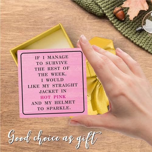 Inspirational Wooden Desk Sign - Hot Pink Office Decor