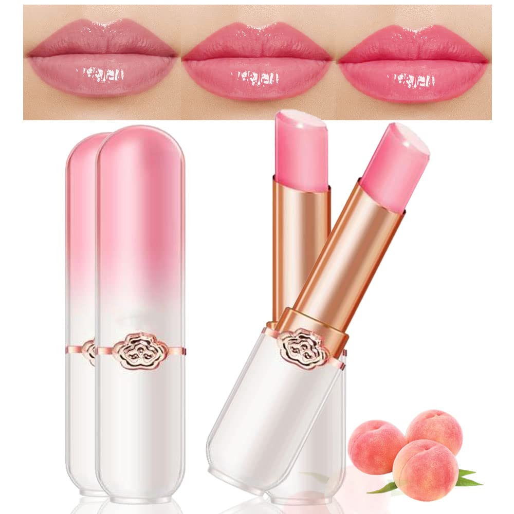 Blueberry Tinted Lip Balm Set - PH Color Changing Lipstick Balm for Women | Long-Lasting Light Pink Tint