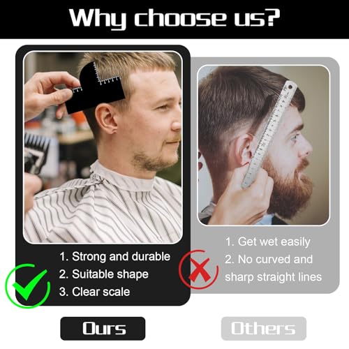 2 Pcs Barber Enhancement Cards - T-Shaped Hairline Shaping Tool