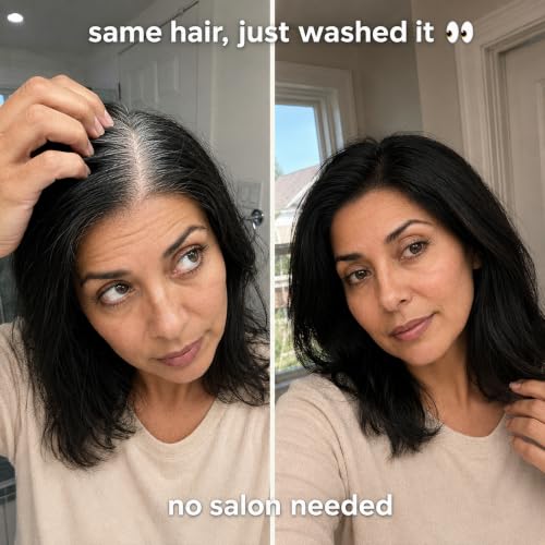 Natural Black 3-in-1 Hair and Beard Color Shampoo for Gray Coverage