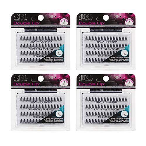 Ardell Double Up Individual Lashes Knot-Free Tapered Medium Black 4 Pack