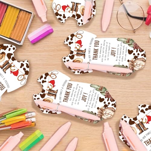 36PCS Baby Shower Party Favors - Cowboy Pens & Thank You Cards