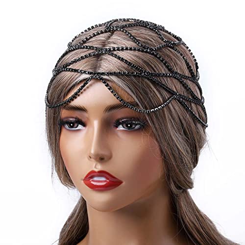 Vintage Crystal Rhinestone Headpiece - Gatsby Wedding Hair Chain