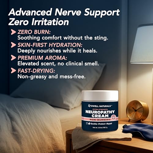 Owell Naturals Neuropathy Cream - Fast-Acting Cooling Relief for Feet & Hands
