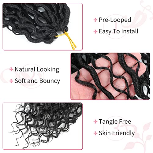 Alicoco Goddess Locs Crochet Hair 24 Inch 8 Packs 1B - Boho Style
