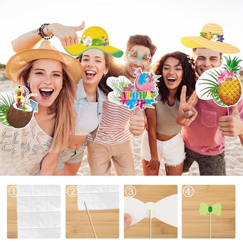 Inflatable Hawaiian Photo Booth Frame with 29 Props Kit
