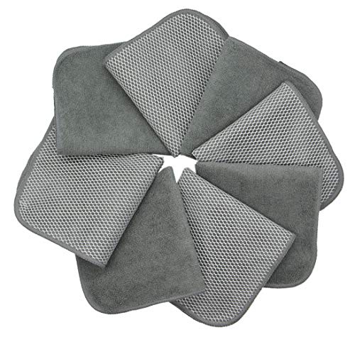 VeraSong Microfiber Cleaning Cloths, 12x12 inch, 8 Pack - Ultra Absorbent & Fast Drying Dish Rags