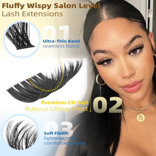 Winifred Lash Clusters Kit A-30D/40D/50D/60D/80D/100D 696 Pcs Eyelash Extensions