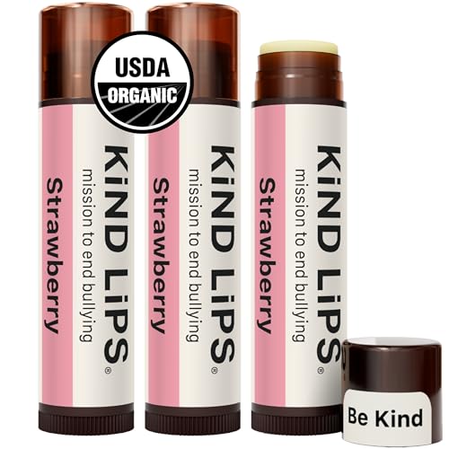Kind Lips Strawberry Organic Lip Balm 3-Pack – Natural Hydration