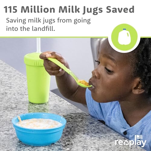 Re-Play Toddler Forks and Spoons Set - 8 Ergonomic Utensils