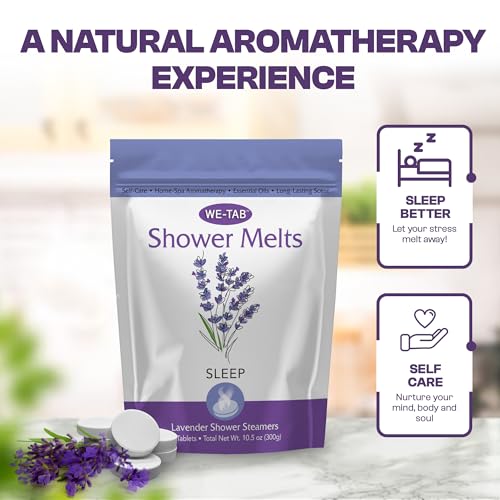 We-Tab Lavender Shower Steamers - 10 Pack Aromatherapy Melts for Relaxation