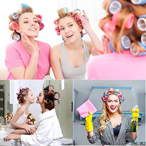 BESSEEK 6XJumbo + 6XLarge Jumbo Hair Rollers Set for Bouncy Curls, Self Grip Curlers for Women